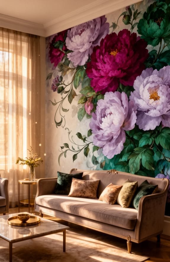 floral mural creates sanctuary