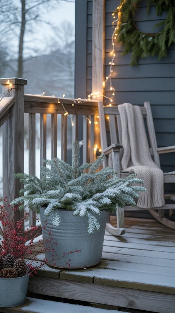 frosted planters seasonal arrangements
