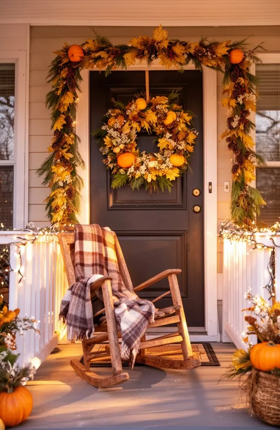 seasonal foliage front porch
