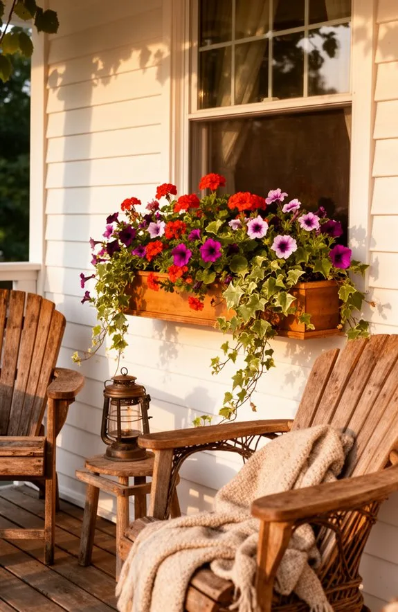vibrant flower window boxes