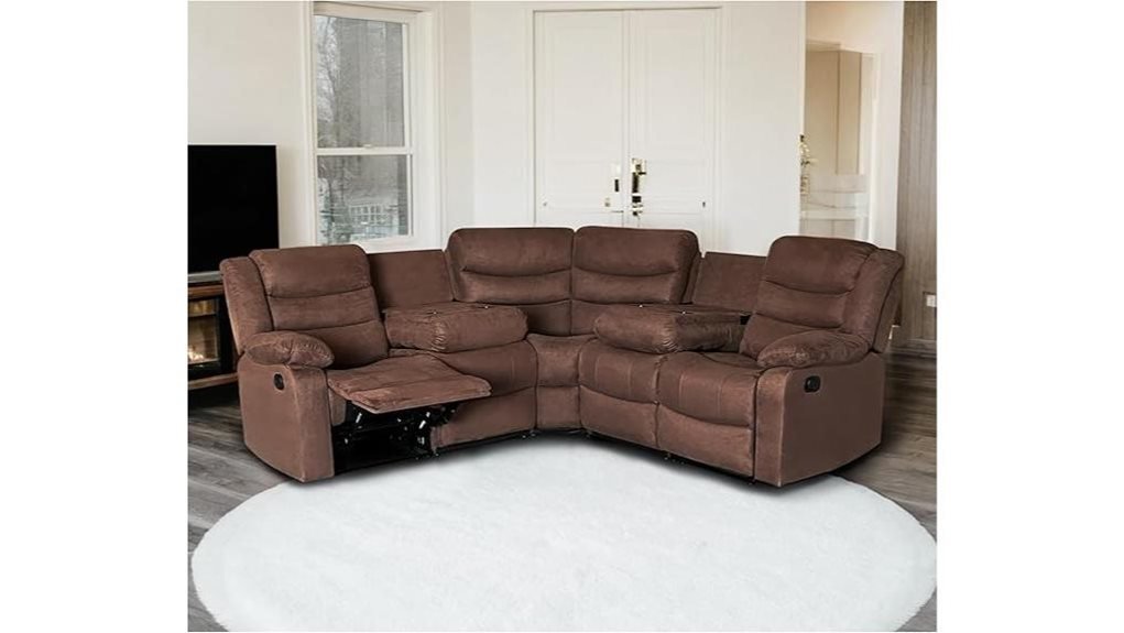 brown recliner sectional sofa