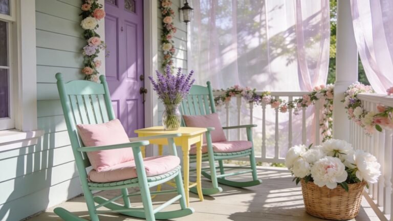 charming pastel porch decorations