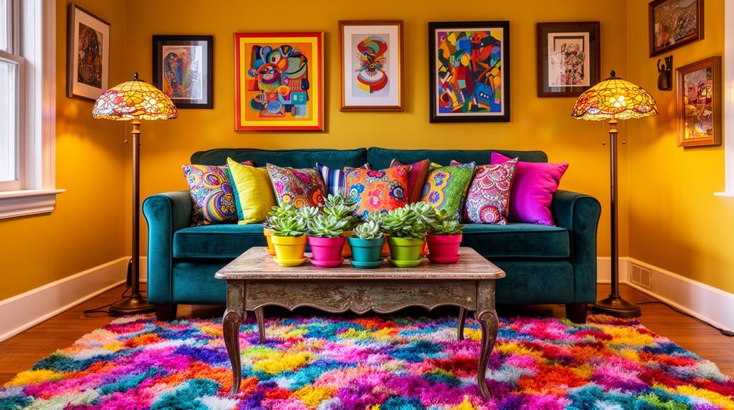 colorful living room transformation