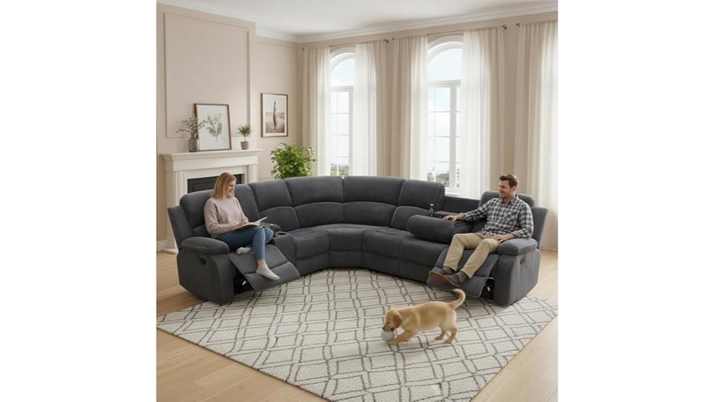 comfortable sectional with cup holders