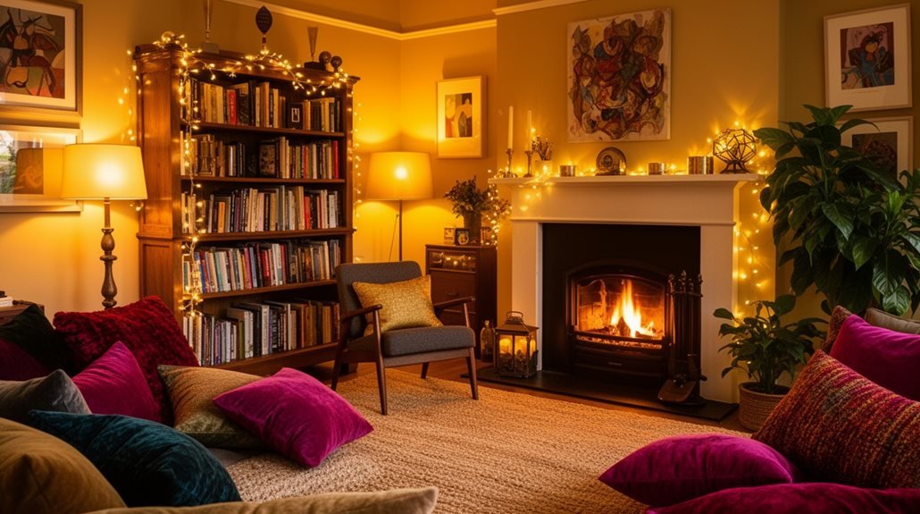 cozy ambient lighting layers