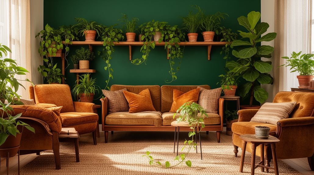 cozy living room greenery