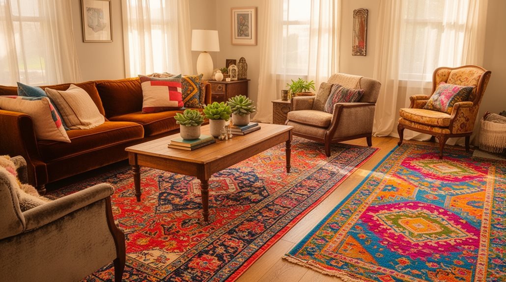 define spaces with area rugs