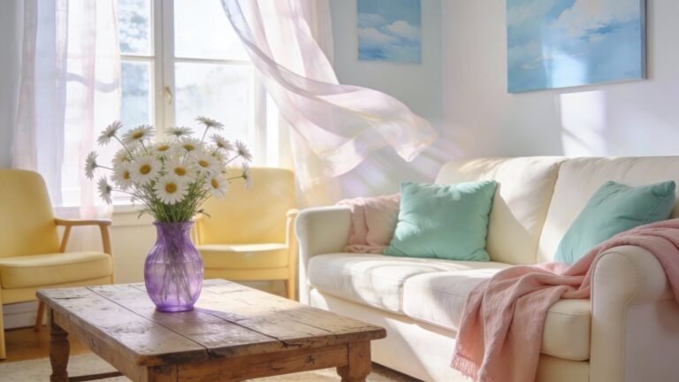 pastel spring living room decor