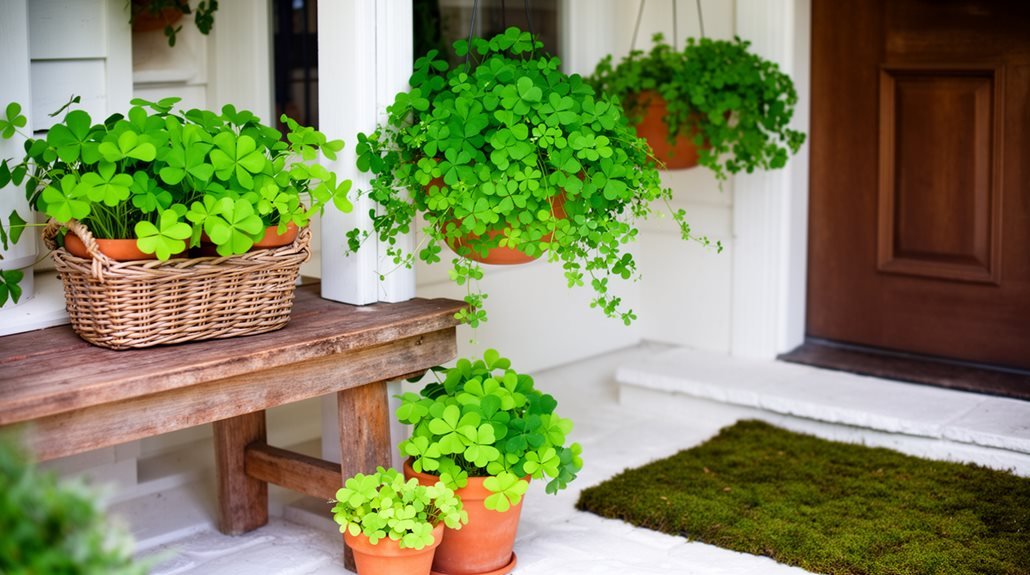 potted shamrocks for celebration