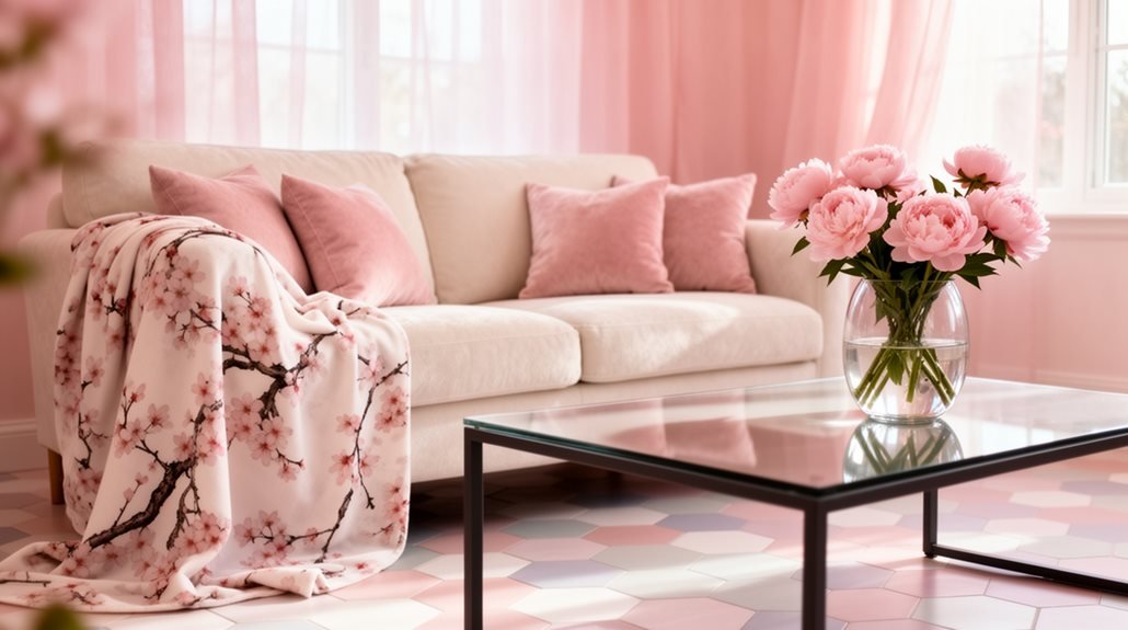 romantic soft pink accents