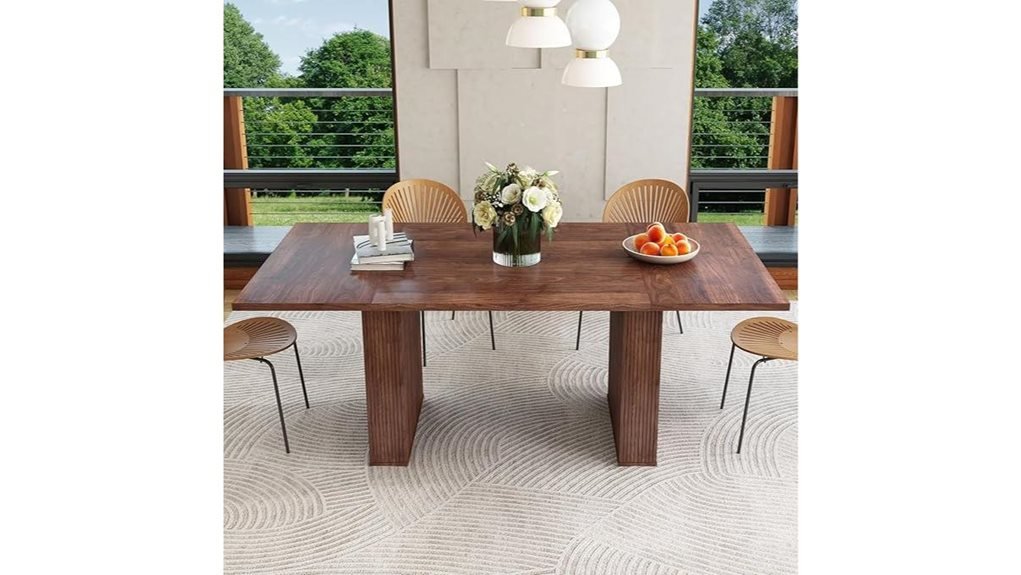 walnut farmhouse dining table